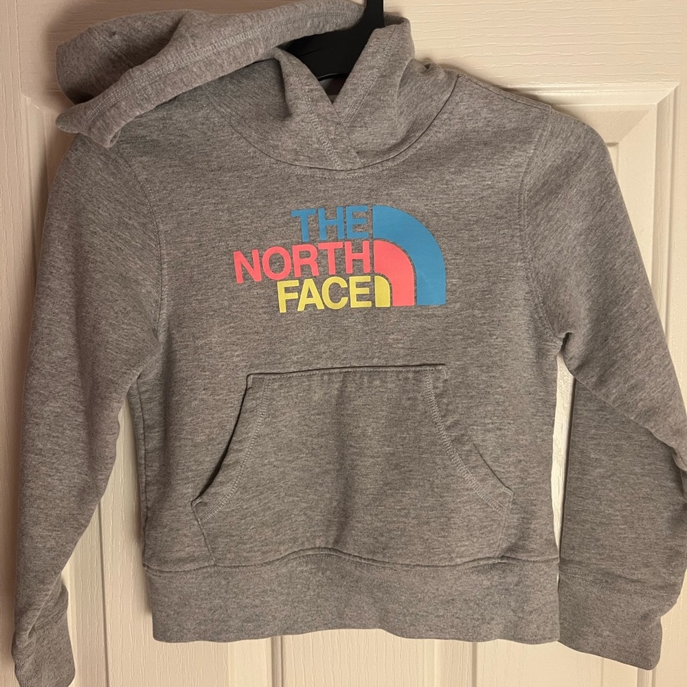 The Northface Girls size XS (6) grey with colorful logo